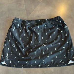 RALPH LAUREN RXL Black 
martini glass Athletic Mini Skirt with Playful Pattern